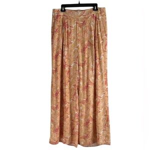 Wonderly Boho Wide Leg Palazzo Lined Pants Tropical Paisley Beach Women’s Sz 1X